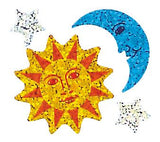 Bulk Roll Prismatic Stickers, Sun, Moon, and Stars (100 Repeats) by Present Paper