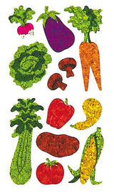 Bulk Roll Prismatic Stickers, Mini Vegetables (50 Repeats) by Present Paper