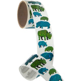 Bulk Roll Prismatic Stickers, Rhino, Hippo and Babies (50 Repeats) by Present Paper