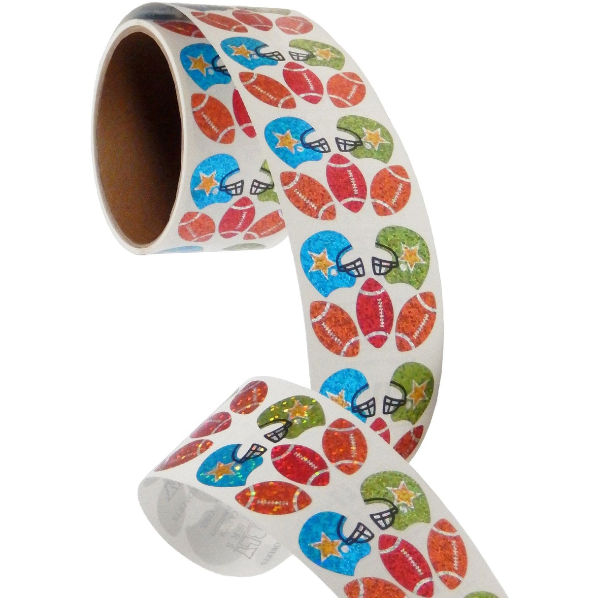 Bulk Roll Prismatic Stickers, Mini Football (100 Repeats) by Present Paper