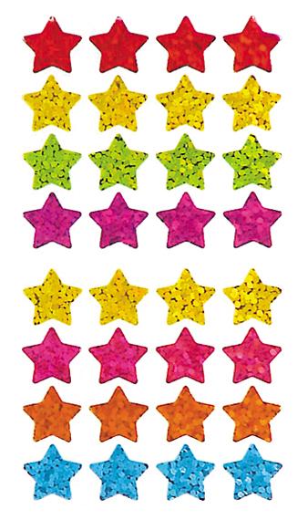 Bulk Roll Prismatic Stickers, Micro Stars / Multicolor (50 Repeats) by Present Paper