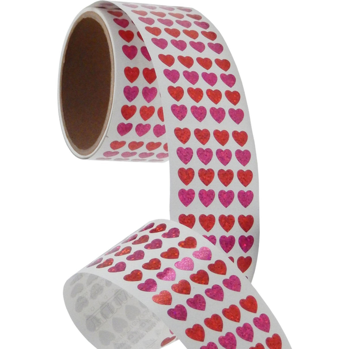 Bulk Roll Prismatic Stickers, Micro Hearts / Red and Pink (100 Repeats) by Present Paper