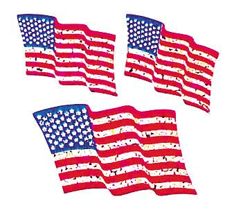 Bulk Roll Prismatic Stickers, American Flags (100 Repeats) by Present Paper