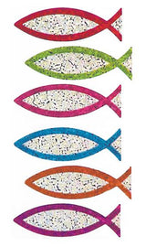 Bulk Roll Prismatic Stickers, Christian Fish Symbol (50 Repeats) by Present Paper