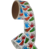 Bulk Roll Prismatic Stickers, Mini Handprints (100 Repeats) by Present Paper