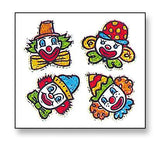 Bulk Roll Prismatic Stickers, Clown Faces (100 Repeats) by Present Paper