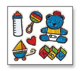 Bulk Roll Prismatic Stickers, Baby Boy / Teddy (100 Repeats) by Present Paper