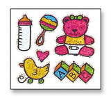 Bulk Roll Prismatic Stickers, Baby Girl / Teddy (100 Repeats) by Present Paper