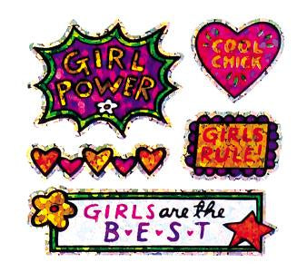 Bulk Roll Prismatic Stickers, Mini Girl Power (100 Repeats) by Present Paper