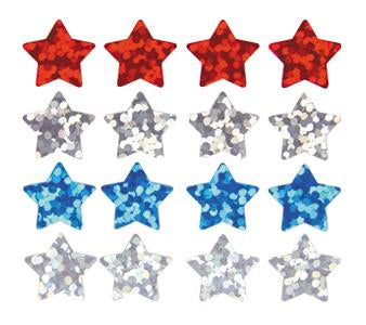 Bulk Roll Prismatic Stickers, Micro Stars / Red, Silver, Blue (100 Repeats) by Present Paper