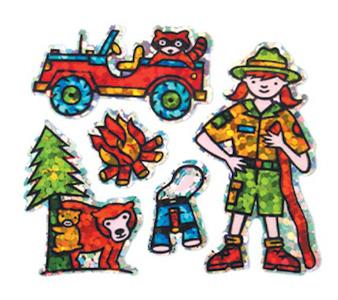 Bulk Roll Prismatic Stickers, Mini Park Ranger (100 Repeats) by Present Paper