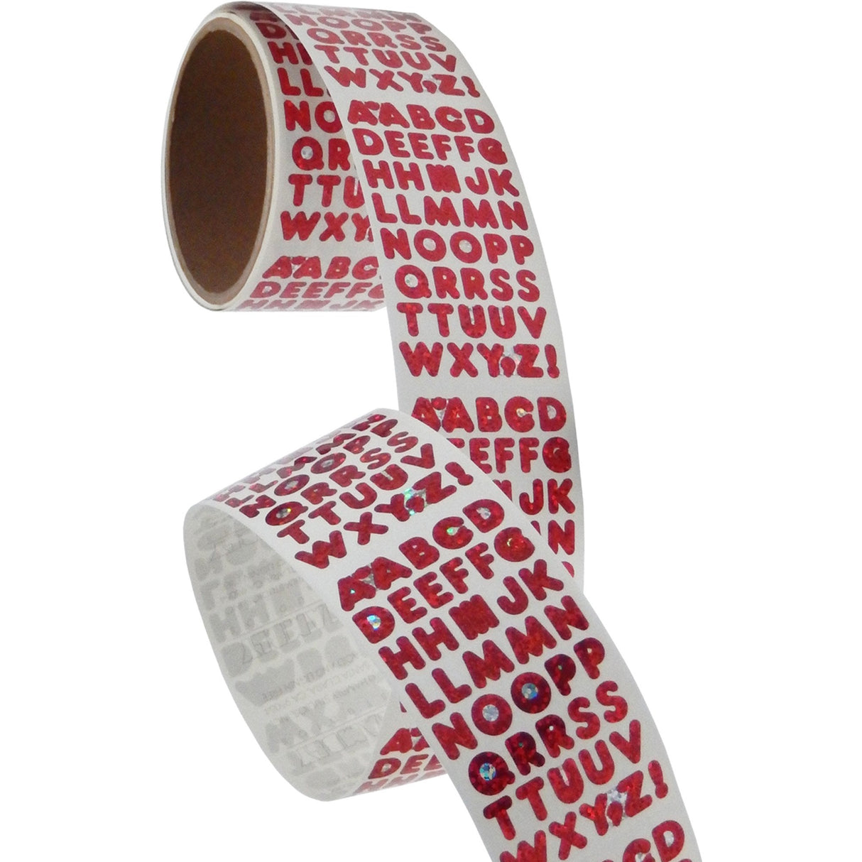 Bulk Roll Prismatic Stickers, Red Alphabets (50 Repeats) by Present Paper