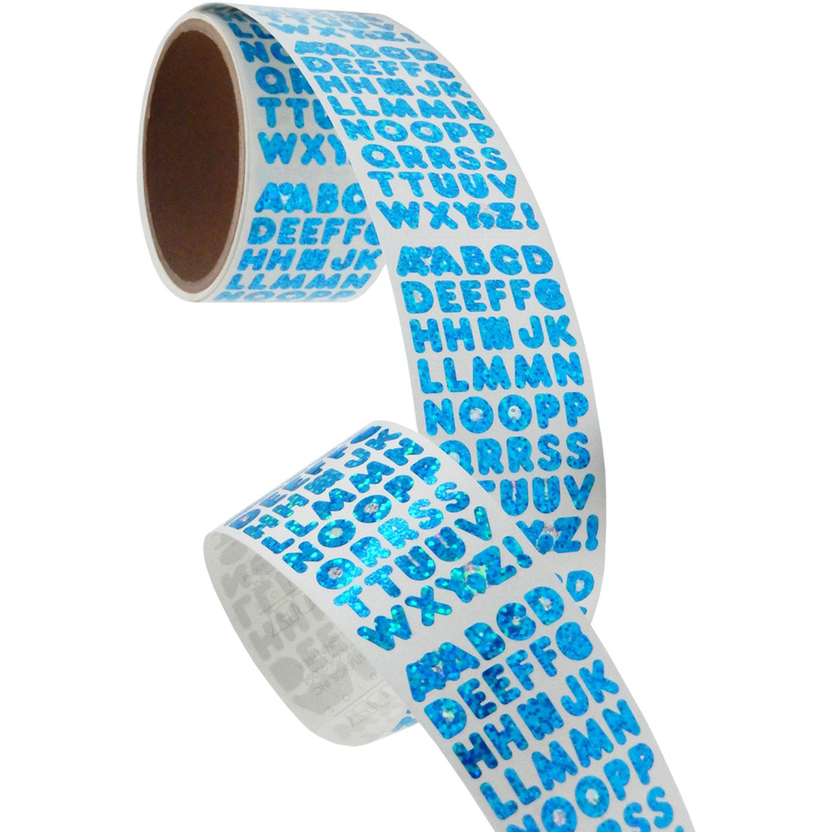 Bulk Roll Prismatic Stickers, Blue Alphabets (50 Repeats) by Present Paper