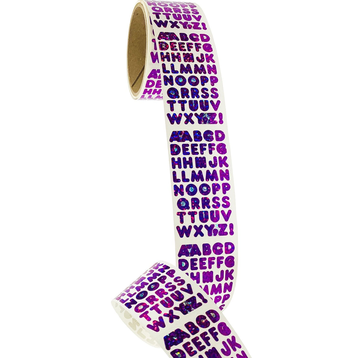 Bulk Roll Prismatic Stickers, Purple Alphabets (50 Repeats) by Present Paper