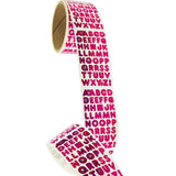 Bulk Roll Prismatic Stickers, Pink Alphabets (50 Repeats) by Present Paper