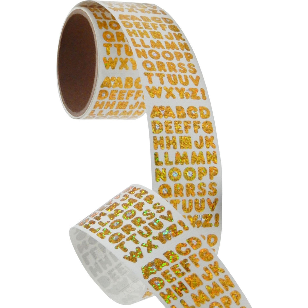 Bulk Roll Prismatic Stickers, Gold Alphabets (50 Repeats) by Present Paper