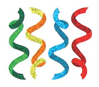 Bulk Roll Prismatic Stickers, Mini Multicolor Streamers (100 Repeats) by Present Paper