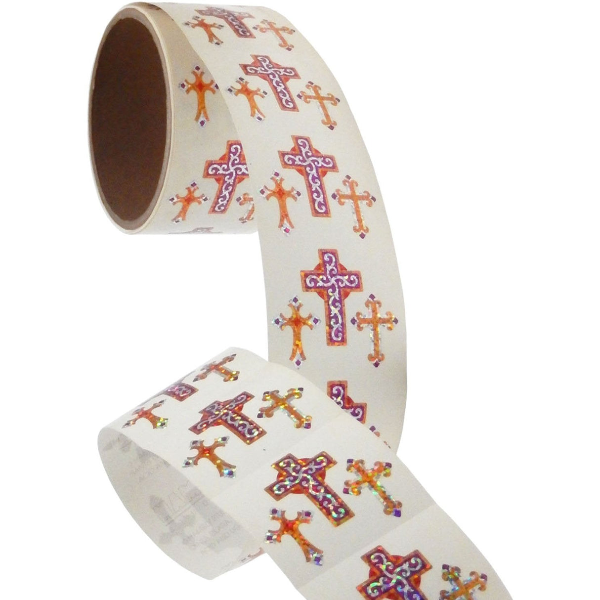 Bulk Roll Prismatic Stickers, Crosses (100 Repeats) by Present Paper