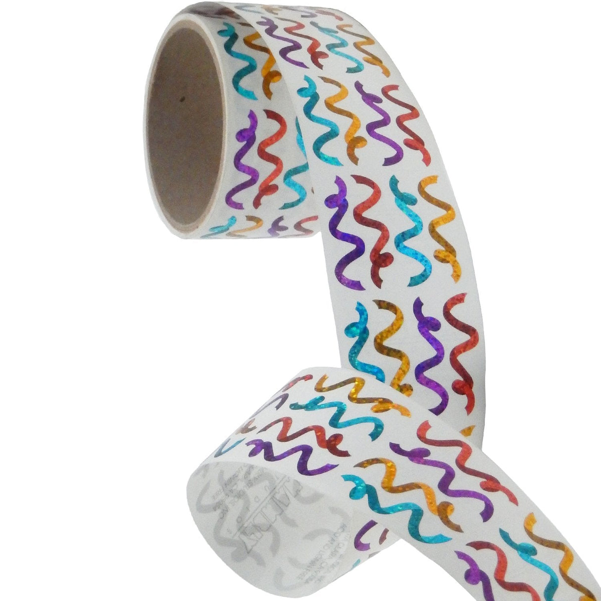 Bulk Roll Prismatic Stickers, Mini Teal & Purple Streamers (100 Repeats) by Present Paper