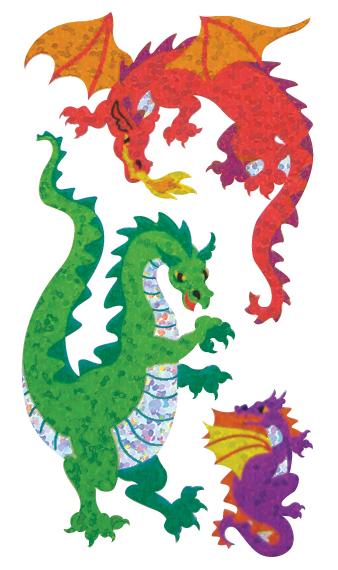 Bulk Roll Prismatic Stickers, Dragons (50 Repeats) by Present Paper