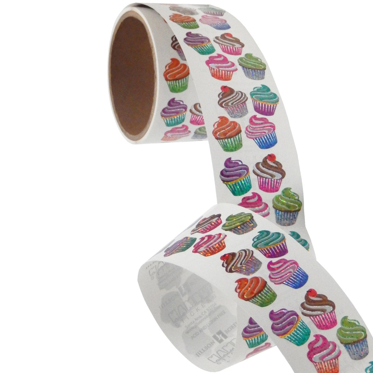 Bulk Roll Prismatic Stickers, Mini Cupcakes (50 Repeats) by Present Paper