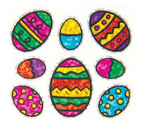 Bulk Roll Prismatic Stickers, Mini Easter Eggs w/ Outline (100 Repeats) by Present Paper