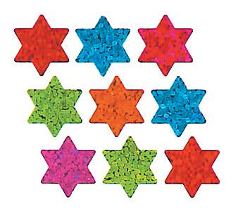 Bulk Roll Prismatic Stickers, Micro Stars of David / Multicolor (100 Repeats) by Present Paper