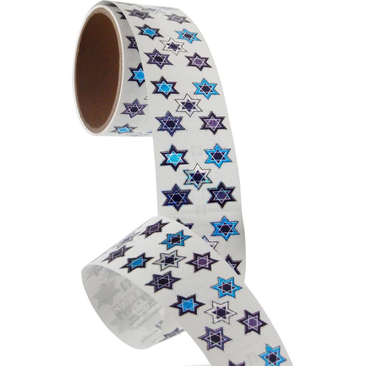 Bulk Roll Prismatic Stickers, Mico Stars of David (100 Repeats) by Present Paper