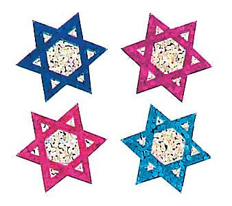 Bulk Roll Prismatic Stickers, Mini Stars of David (100 Repeats) by Present Paper