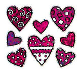 Bulk Roll Prismatic Stickers, Mini Valentine Pattern Hearts (100 Repeats) by Present Paper