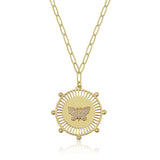 SALE Butterfly Medallion Necklace by Jennifer Miller Jewelry