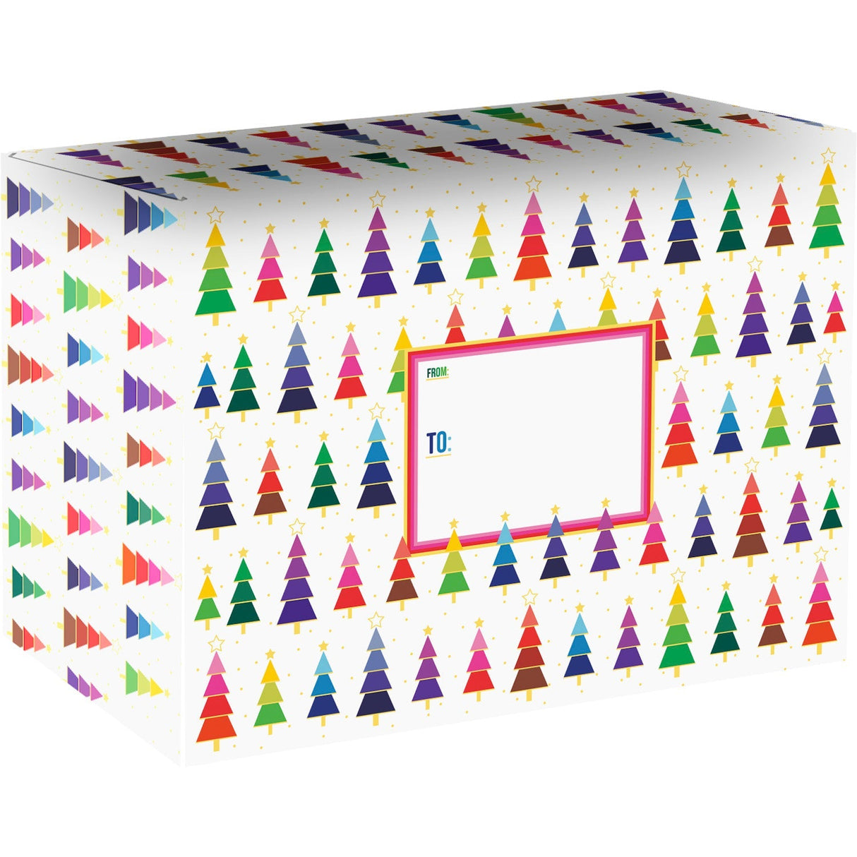 Rainbow Trees Medium Christmas Printed Gift Mailing Boxes by Present Paper