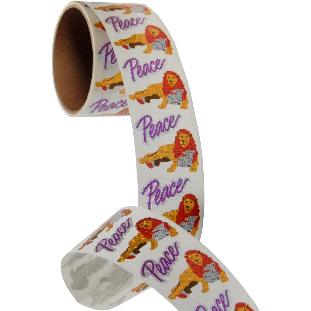 Bulk Roll Prismatic Stickers, Peace / Lion & Lamb (100 Repeats) by Present Paper