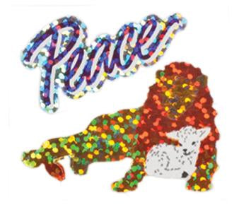 Bulk Roll Prismatic Stickers, Peace / Lion & Lamb (100 Repeats) by Present Paper