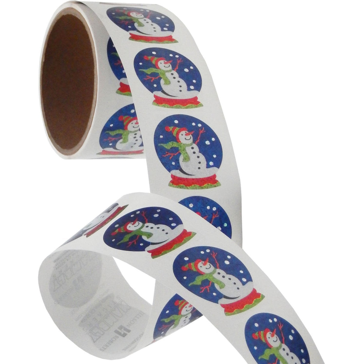 Bulk Roll Prismatic Stickers, Snow Globe / Snowman (100 Repeats) by Present Paper