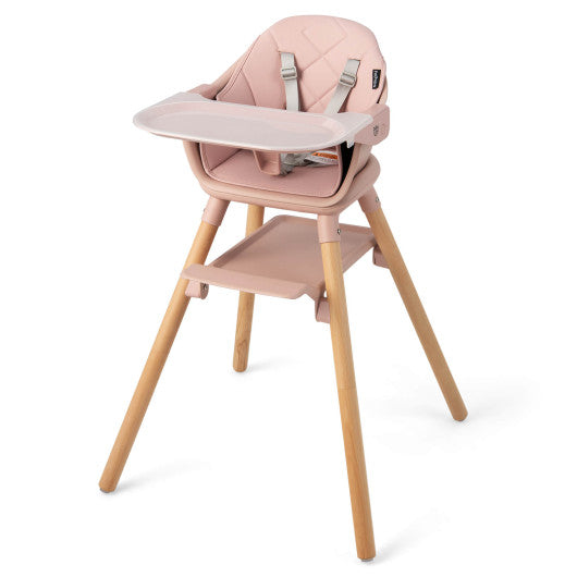 6-in-1 Baby High Chair with Removable Dishwasher and Safe Tray-Pink