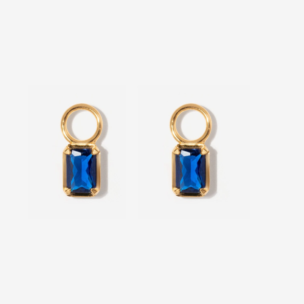 Sapphire Baguette Earrings Charm by Little Sky Stone