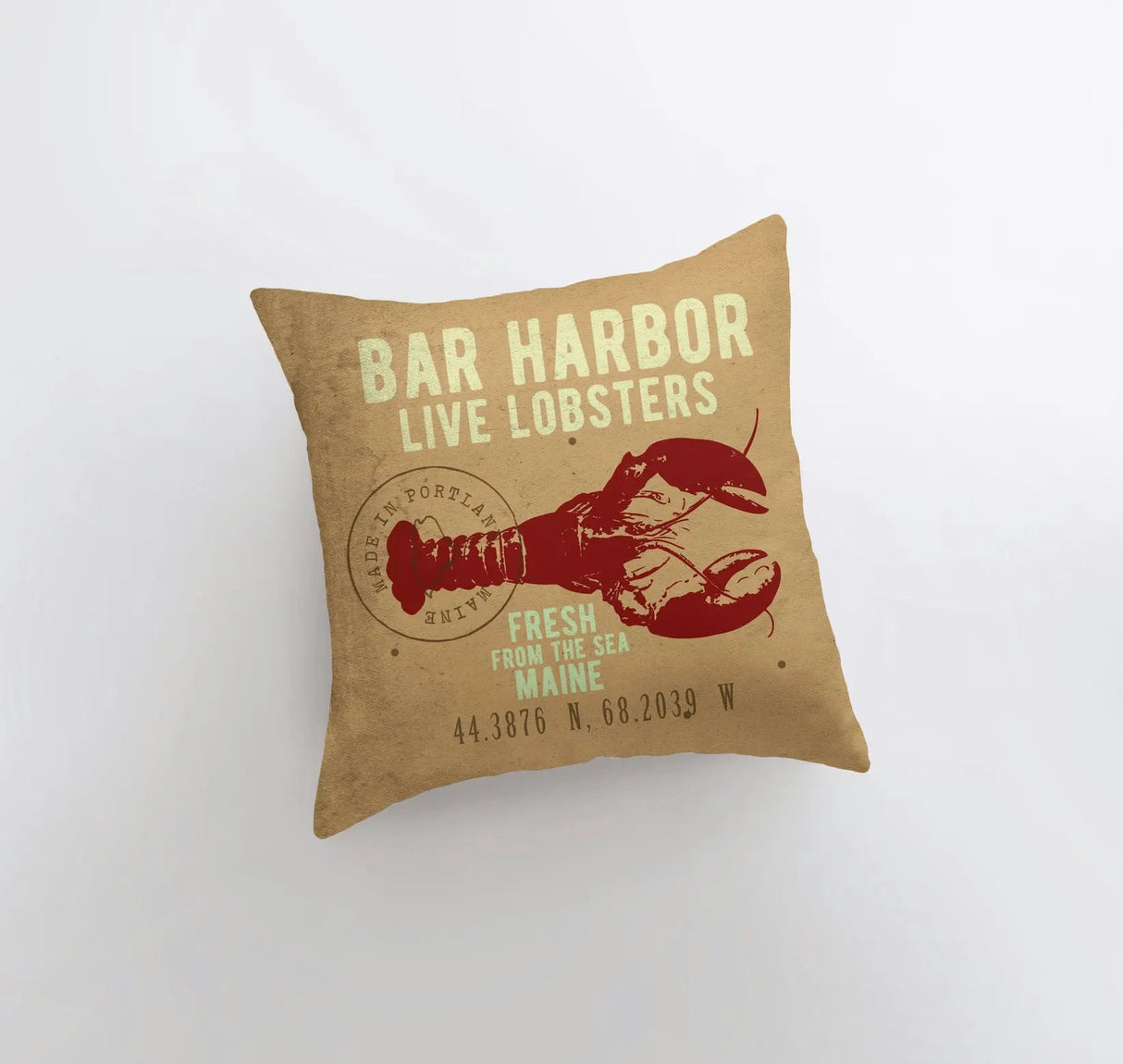 Bar Harbor Live Lobsters | Throw Pillow | Home Decor | Modern Decor | Nautical | Ocean | Gift for Her | Accent Pillow Cover | Beach | Sea by UniikPillows