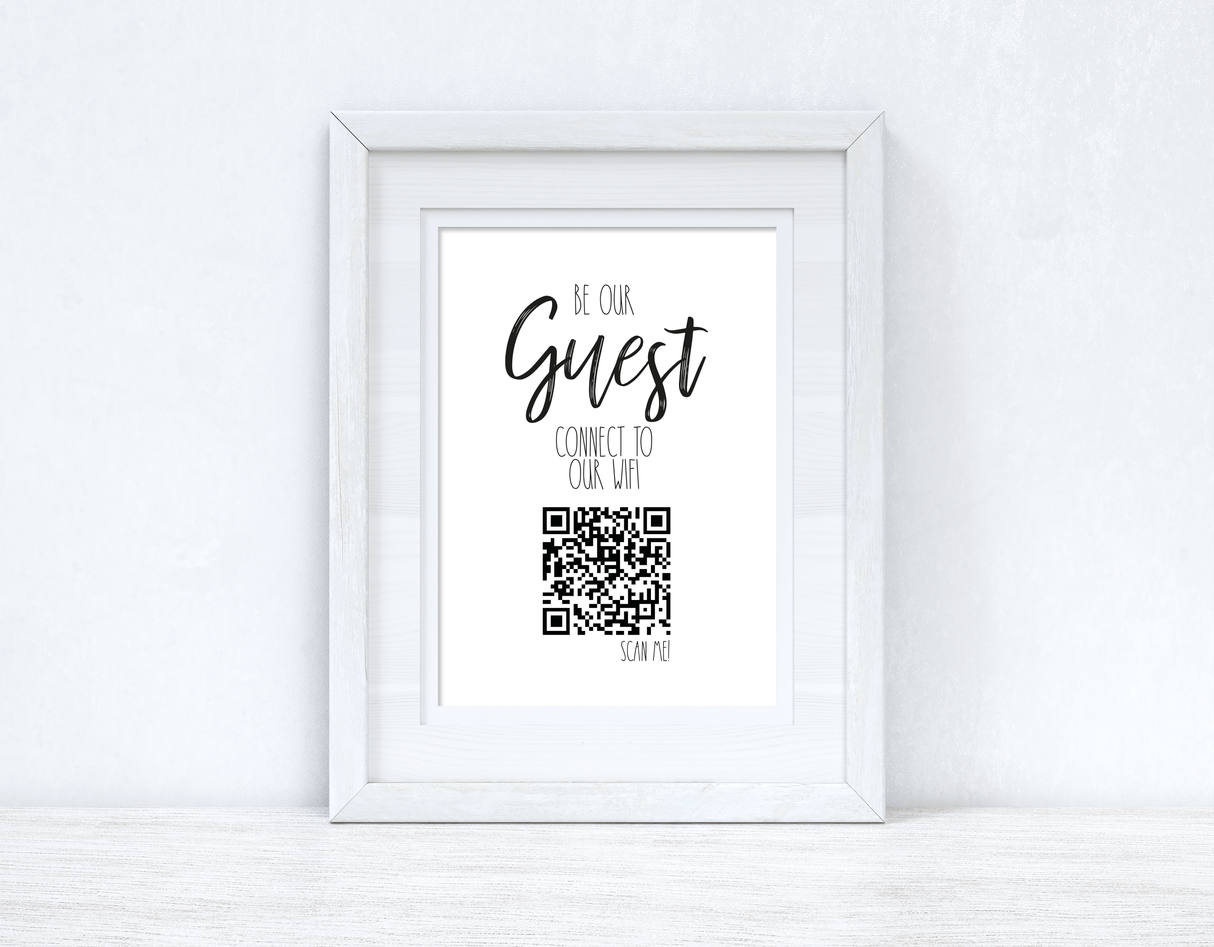 Be Our Guest Wifi QR Scan Home Wall Decor Print by WinsterCreations™ Official Store