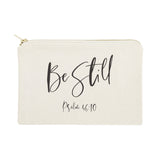 Be Still, Psalm 46:10 Cotton Canvas Cosmetic Bag by The Cotton & Canvas Co.