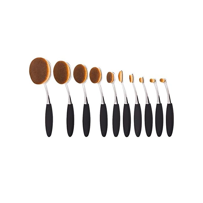 Beauty Experts Set of 10 Oval Beauty Brushes by VistaShops