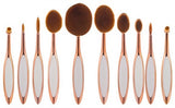 Beauty Experts Set of 10 Oval Beauty Brushes by VistaShops