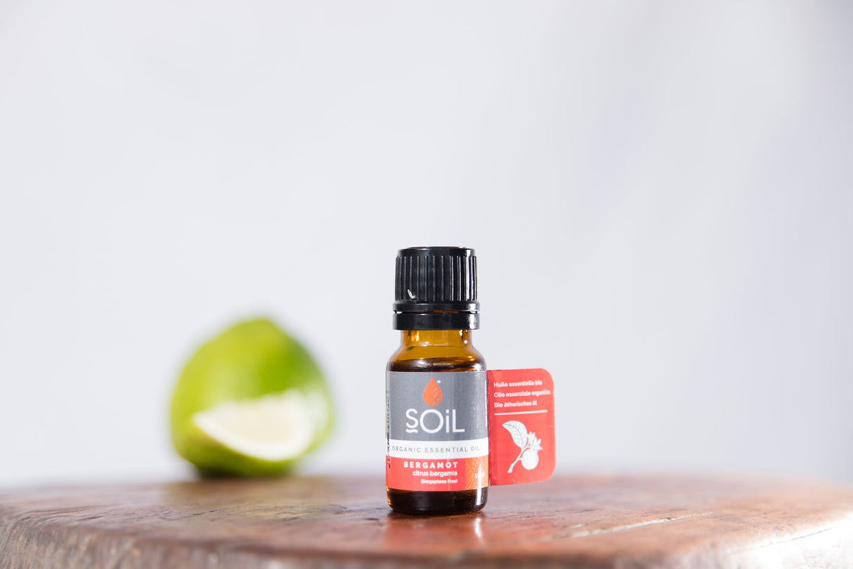 Organic Bergamot Essential Oil (Citrus Bergamia) 10ml by SOiL Organic Aromatherapy and Skincare