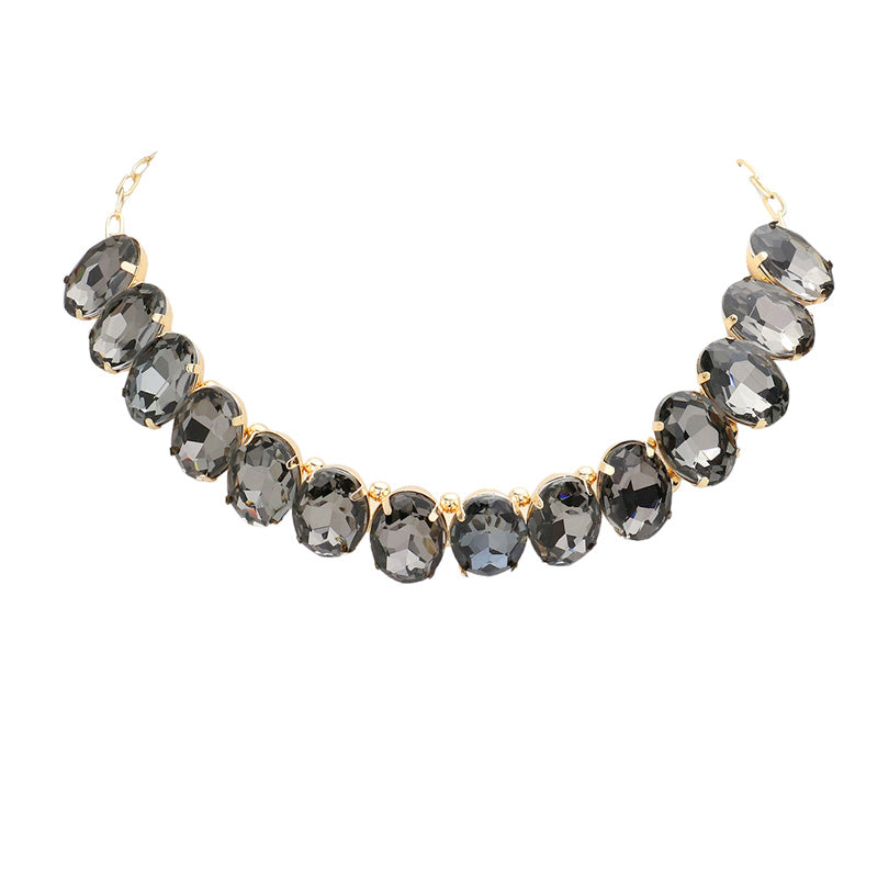 Oval Stone Evening Necklace by Madeline Love