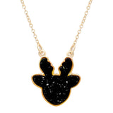 Druzy Reindeer Pendant Necklace by Madeline Love