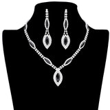 Marquise Stone Accented Rhinestone Necklace Earring Set by Madeline Love