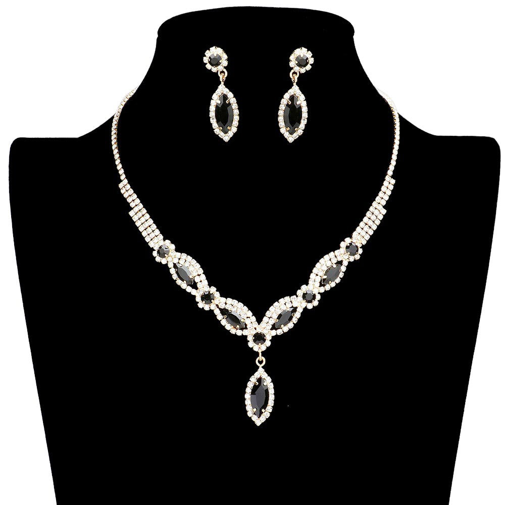 Marquise Stone Accented Rhinestone Necklace by Madeline Love