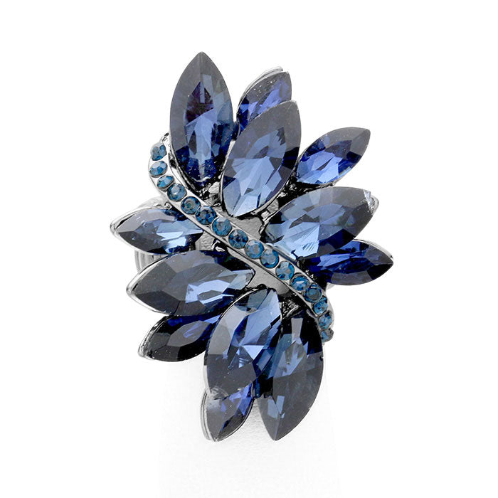 Marquise Crystal Cluster Stretch Ring by Madeline Love