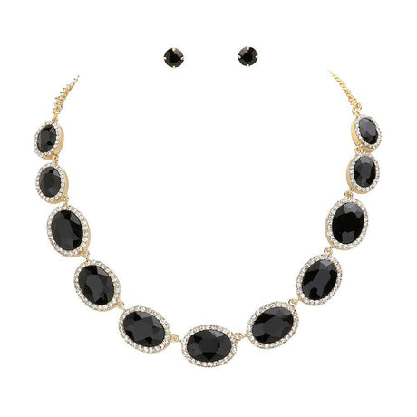 Oval Stone Link Evening Necklace by Madeline Love