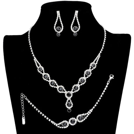 3PCS Rhinestone Bubble Necklace Jewelry Set by Madeline Love